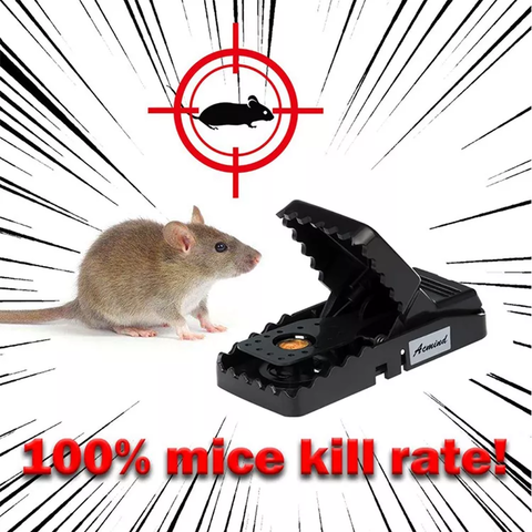 3 pcs Mice Mouse Traps Mousetrap Bait Home Garden Supplies Reusable Black  Metal High Sensitive Snap Spring Rodent Catcher 