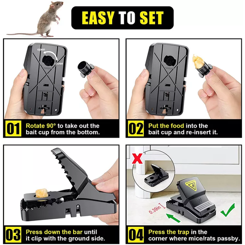 3 pcs Mice Mouse Traps Mousetrap Bait Home Garden Supplies Reusable Black  Metal High Sensitive Snap Spring Rodent Catcher 