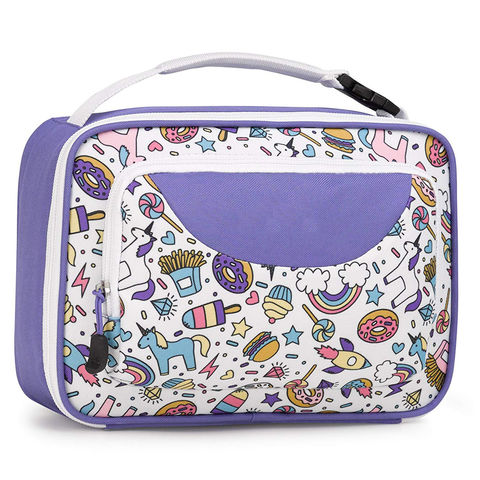 MIER Kids Lunch Bag Insulated Toddlers Lunch Cooler Tote, Purple Unicorn