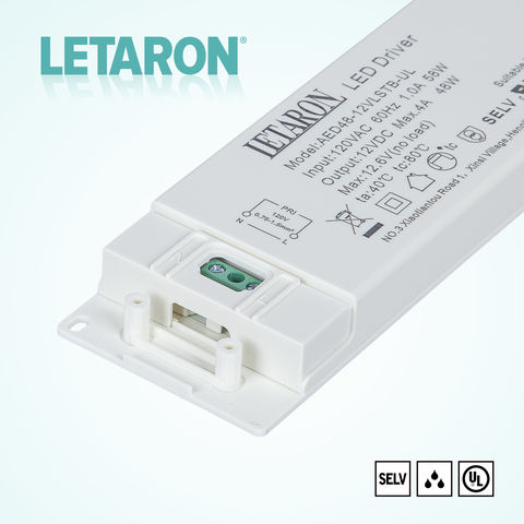 Controlador de Potencia LED 12V DC 48W 4A Transformador LED