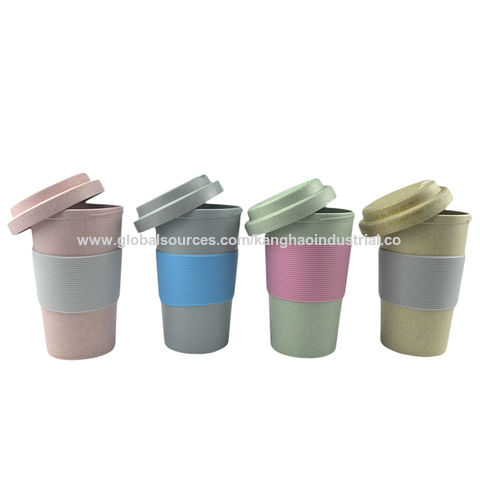 Travel Coffee Mugs with Lids Reusable Eco-friendly Wheat Fiber