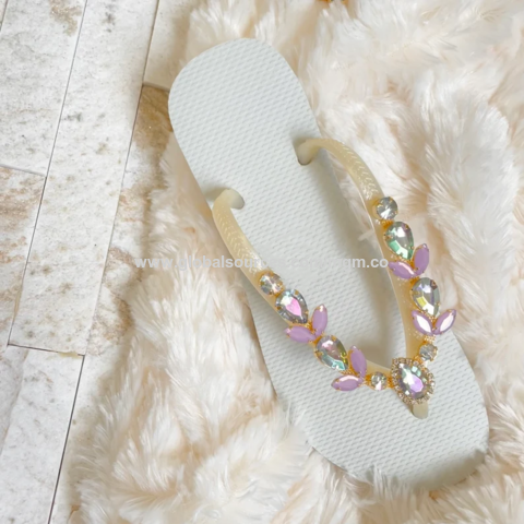 Compre Sandalias Púrpuras Delgadas Para Mujer, Chanclas Doradas