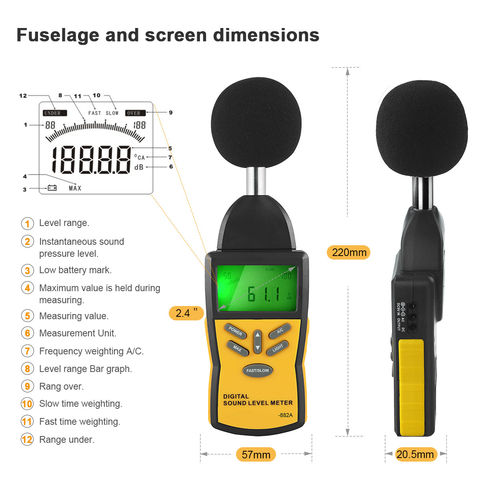 Digital Sound Level Meter 30~130dB A/C Weighting Fast/Slow