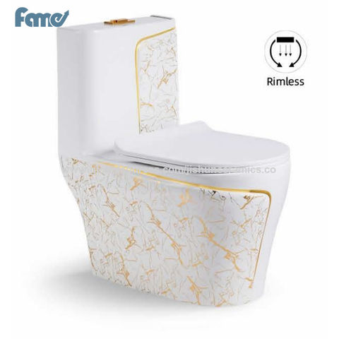 Modern Design Sanitary Ware Gold Siphonic Flushing One Piece Porcelain  Toilet - China Middle East Toilet, Toilet Manufacturer