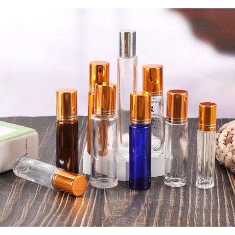 MOLENCO - 16 Flacons Roll-On Verre 10ml - Rouleau Acier Inox - Pour Huiles Essentielles Et Parfums