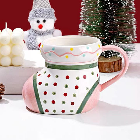 Handcrafted Christmas Tree Ceramic Coffee Mug - Unique Holiday