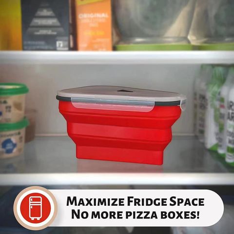 Silicone Pizza Storage Container Reusable 2 Compartments