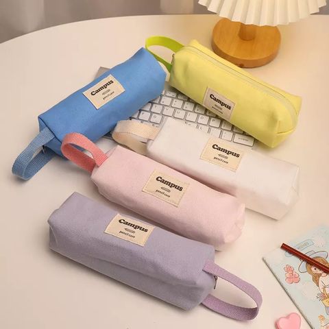 Student Pencil Case Simple Plaid Pencil Case Multi Layer Large Capacity  Cosmetic Travel Storage Bag Stationary Pen Storage Bag