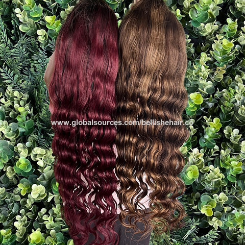 99J RED WINE BURGUNDY Deep Curly No Lace Full Weave Wig Human Hair Wigs  Cheap Full Machine Made Hair Wig for Black Women Women Wigs 