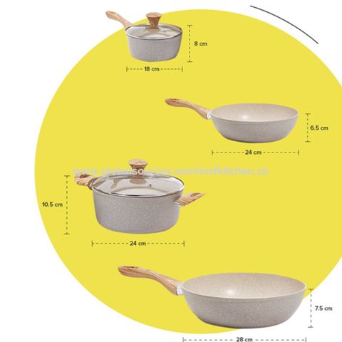 Masterclass Premium Cookware Set 5 Piece Casserole saucepans SKILLETS beige
