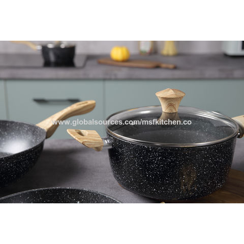 Factory Wholesale Marble Coating Inside Non Stick Kitchen Utensils Sets Pots  and Pans Forged Aluminum Cookware Set with Induction Bottom - China Cookware  and Casserole price