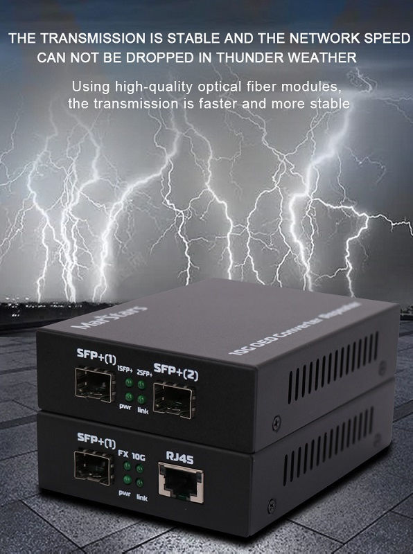 10g Media Converter With 10g Sfp+ Slot To Rj45 Port Or 10g Sfp+ To Sfp+ ...