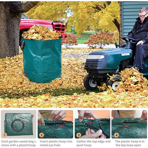Sac poubelle de jardin robuste Sac réutilisable pour feuilles de