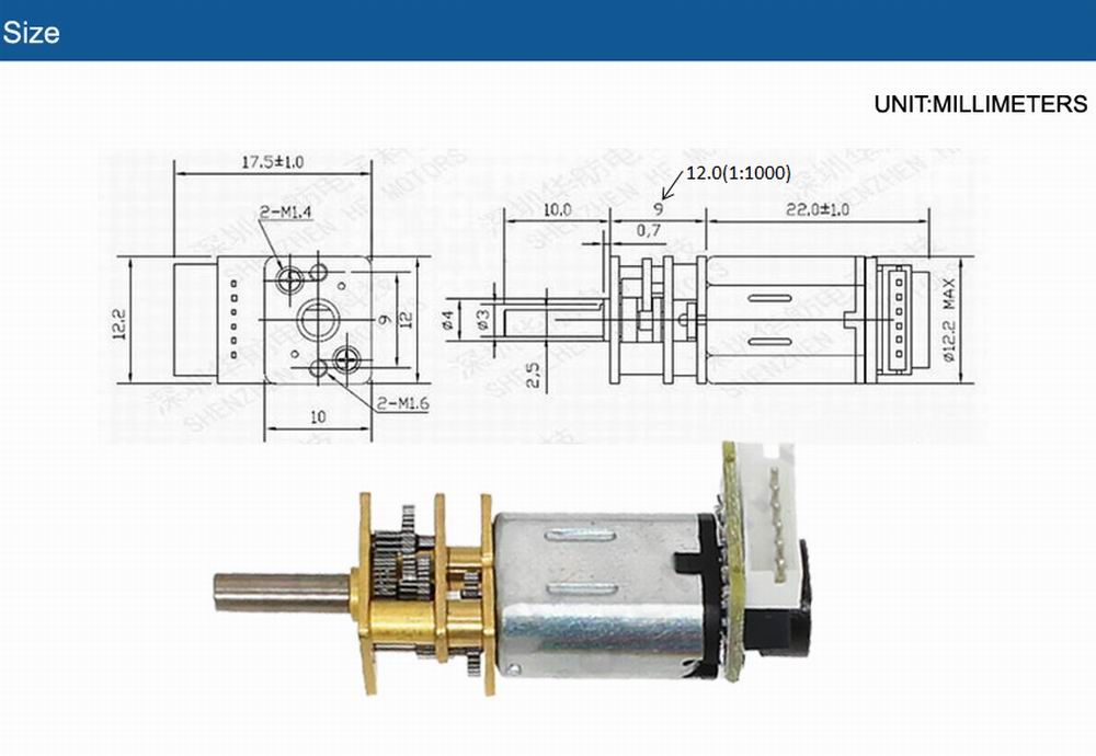 12mm Gm12-n20 With Encoder 1.5v 3v 5v 6v 12v Electric Reduction Micro ...
