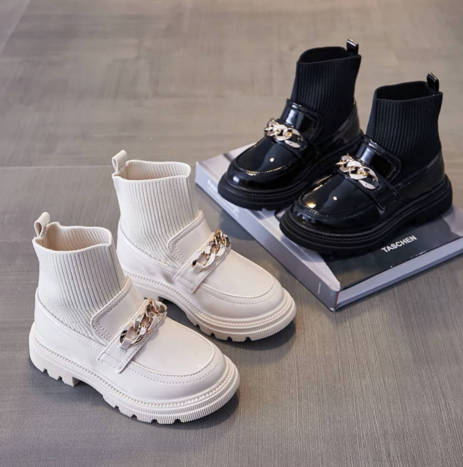 Girls' Shoes Patent Martin Boots Winter New Kids Boots Children