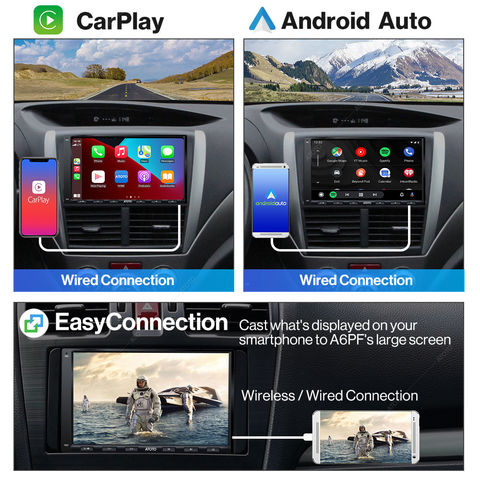 Radio Bluetooth para coche Carplay estéreo: 9 Single DIN Android Auto  Audio - QLED Pantalla táctil flotante reproductor MP5 con cámara de  respaldo