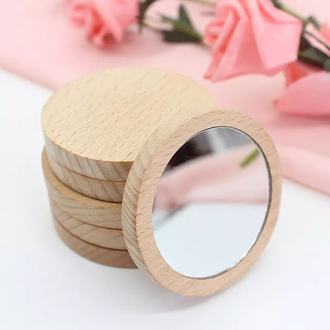 Buy Wholesale China Wooden Makeup Cosmetic Round Pocket Make Up