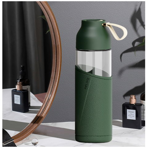 350ml Glass Water Bottle with Silicone Sleeve