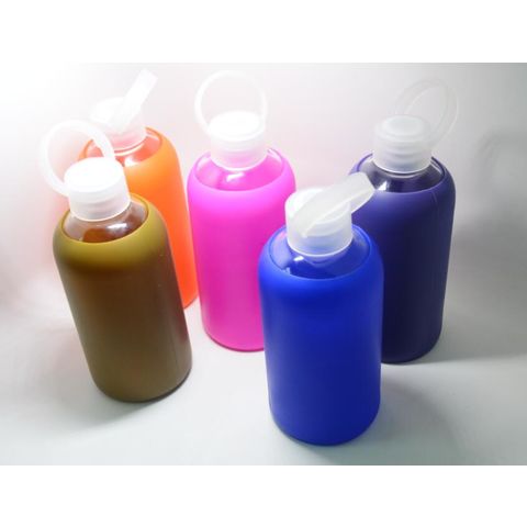 550ml Unbreakable Glass Water Bottle with Silicone Protection Sleeve Cover  - China Water Bottle Drinking and Glass Bottle for Drinking price