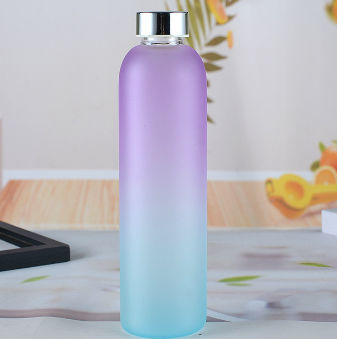 Sublimation ombré frosted glass water bottle (500ml)