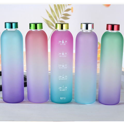 Sublimation ombré frosted glass water bottle (500ml)