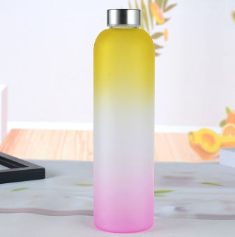 Sublimation ombré frosted glass water bottle (500ml)