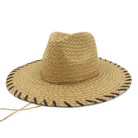 Unisex Women Girls Straw Hat Breathable Cap Jazz Hat Large Brim Sunproof Hat