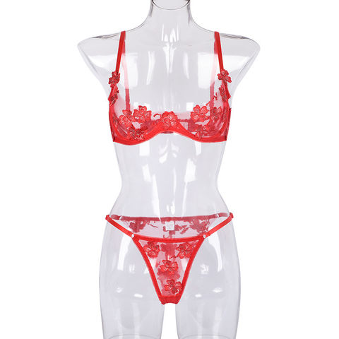 Ensemble de soutien-gorge Transparent pour femmes, sous-vêtement