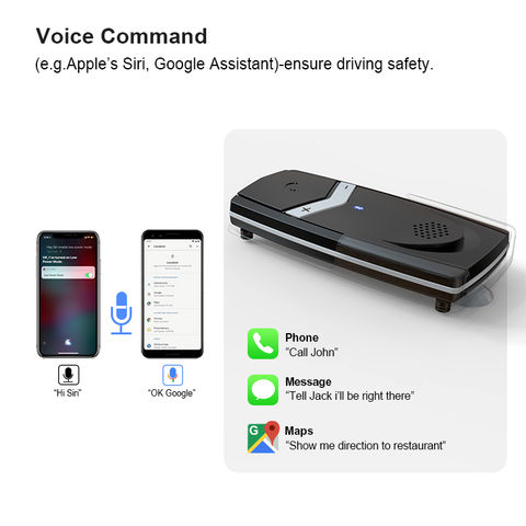 SUNITEC Kit Main Libre Voiture Bluetooth,Prise en Charge de Siri