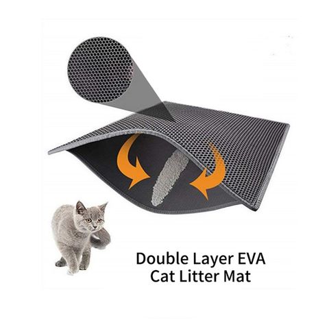 Pet Cat Litter Mat Waterproof EVA Double Layer Cat Litter Trapping Pet  Litter Box Mat Clean Pad Products For Cats Accessories