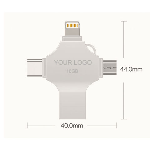 64gb Metal Usb 3 In 1 Mobile Phone Otg Pen Drive 3.0 Usb 3 In 1