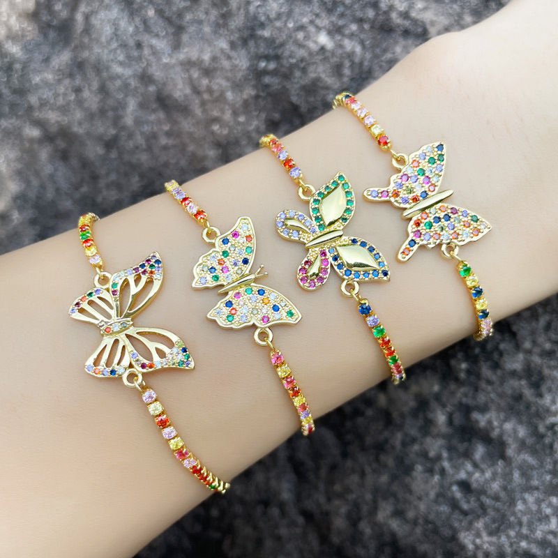 Buy Wholesale China Adjustable Butterfly Bracelet Charms 18k Gold
