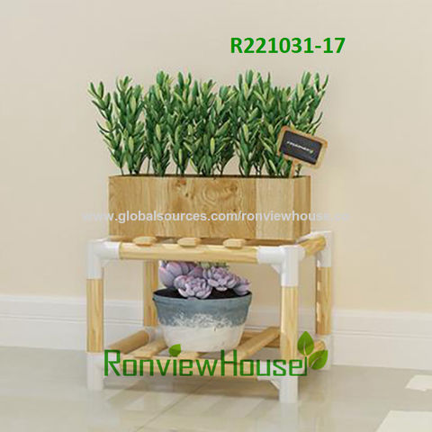 Compre Bastidores De Plantas De Madera, Soporte De Placa Para