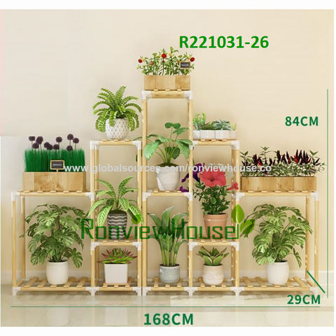 Compre Bastidores De Plantas De Madera, Soporte De Placa Para