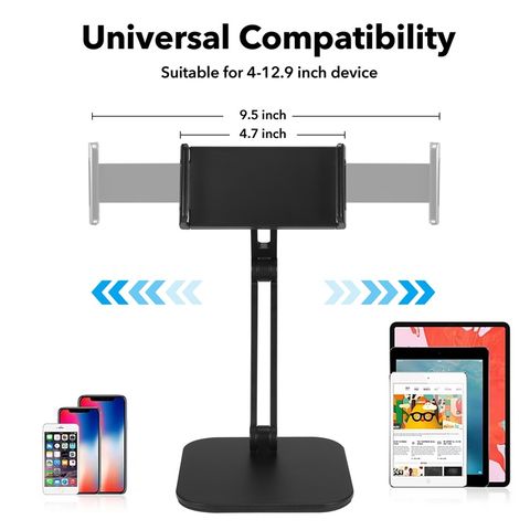 Support de téléphone portable de bureau universel pour smartphone et  tablette, 4 à 12 pouces