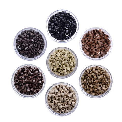 Venta al por mayor de fábrica Micro Link Cuentas de silicona Tubos de cobre Herramientas para extensiones de cabello Cuentas