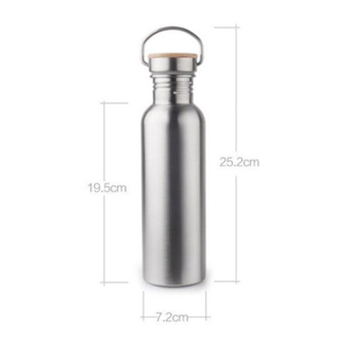 Bouteille d'eau en acier inoxydable 25oz avec couvercle en bambou, meilleures ventes aux USA!