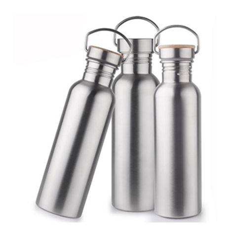 Bouteille d'eau en acier inoxydable 25oz avec couvercle en bambou, meilleures ventes aux USA!