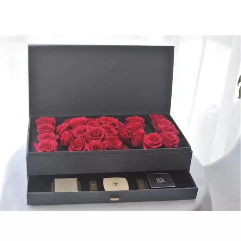 Buy Wholesale China Custom Drawer Style Preserved Fresh Flower Jewelry Box  Gift Box Valentine's Day Packaging Gift Box & Luxury Drawer Flower Box at  USD 8.8