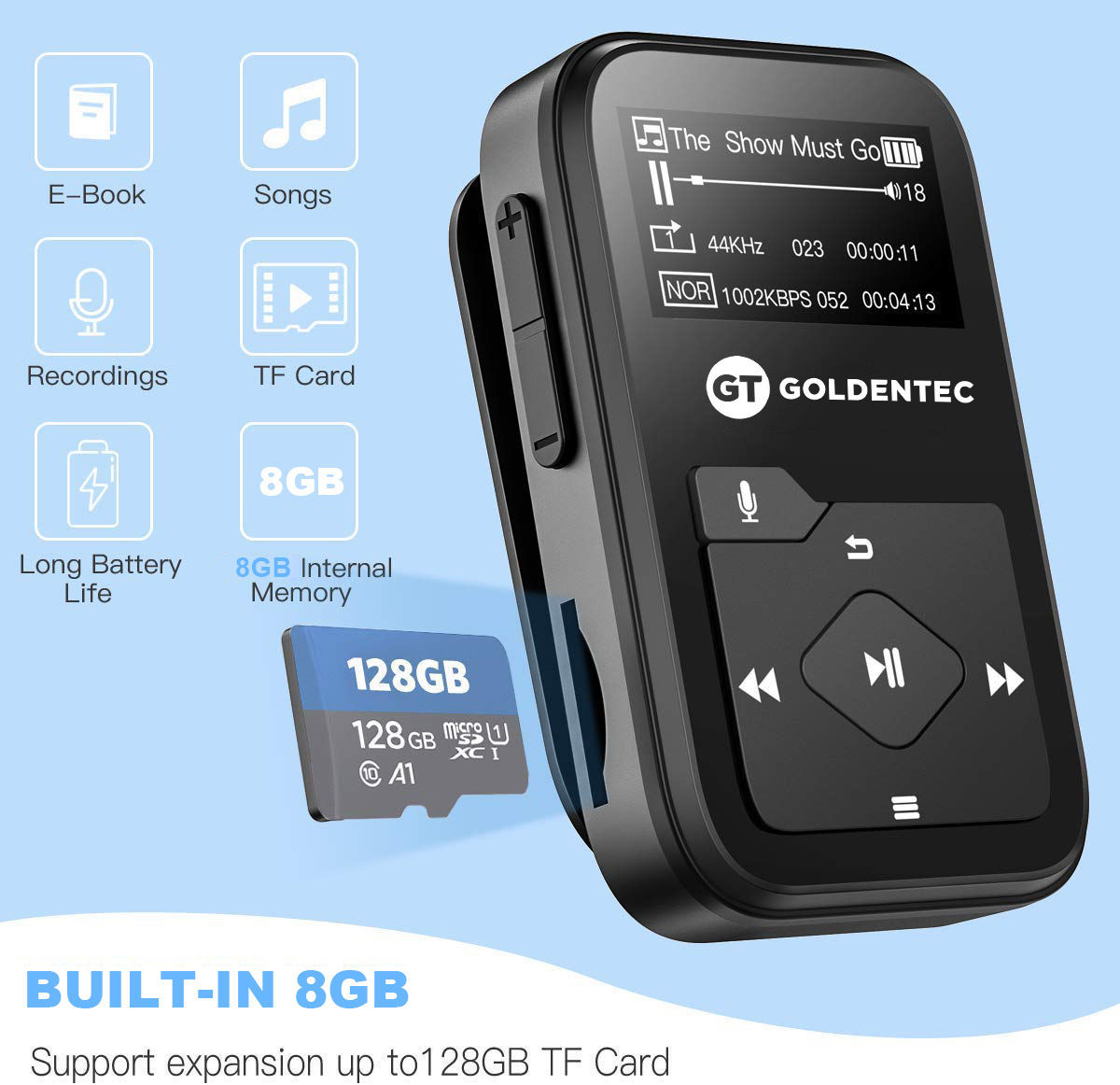 Buy Wholesale China Mp3 Player With Bluetooth Sports Clipon Music