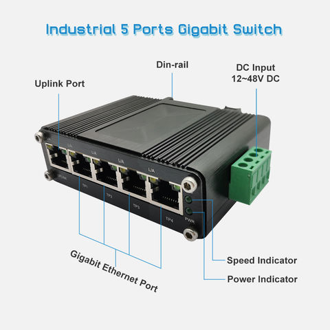 Network Switch Hub 5 Ports RJ45 Lan Ethernet 10/100 Mbps Mini Compact