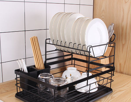 Buy Wholesale China Aluminum Dish Drying Rack, Dish Rack And Drainboard  Set, Dish Drainer With Adjustable Swivel Spout & Dish Drainer Rack at USD  10.7