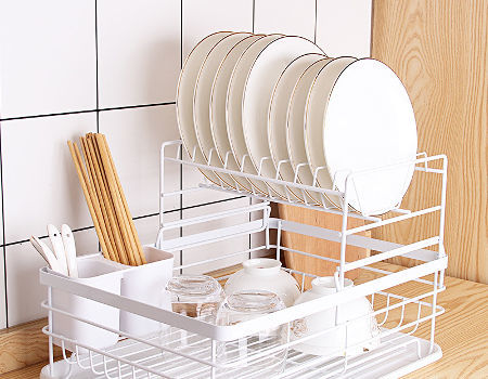 Buy Wholesale China Wholesale Upgraded New Auto Drain System Anti-rust  Robust 2-layer Structure Layer Dish Drainer Holder Kitchen Dish Drying Rack  & Dish Racks at USD 13