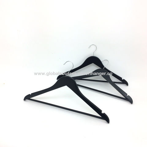 China Wholesale Recycled Plastic Hangers Factories Luxury Black