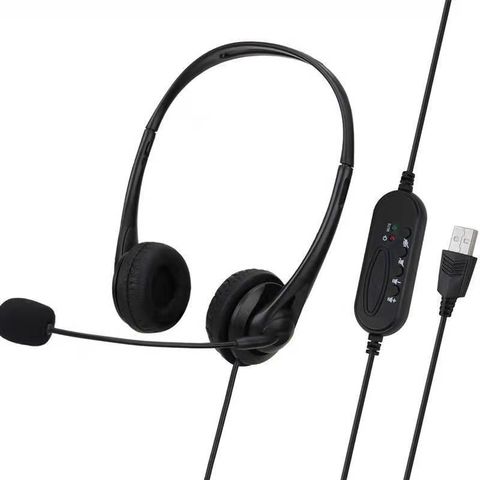 Auscultadores Profissionais com Som Surround para Computador, Com Fios, Ajustáveis, Portáteis, com Cancelamento Ativo de Ruído para Aviação