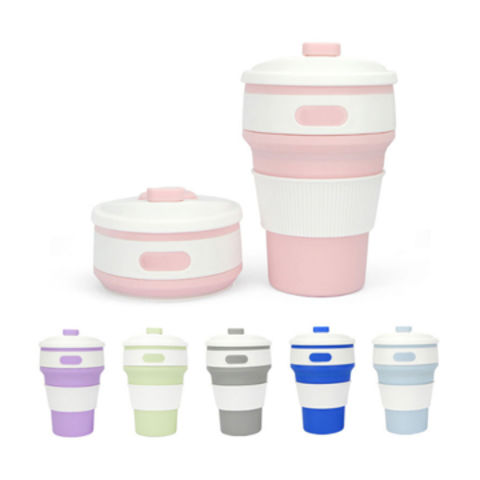 Vaso plegable de silicona sostenible con tapa - Ideal para mayoristas y distribuidores