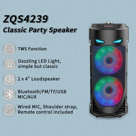 Zqs 4239 Powerful Party Speaker Wireless With Light Mic Tws