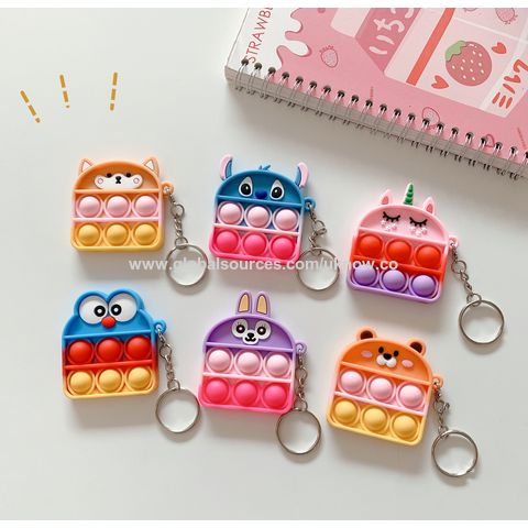Pendentif Musical à Bulles Nouveau Pionnier de la Dératisation Porte-clés de Dessin Animé de Décompression