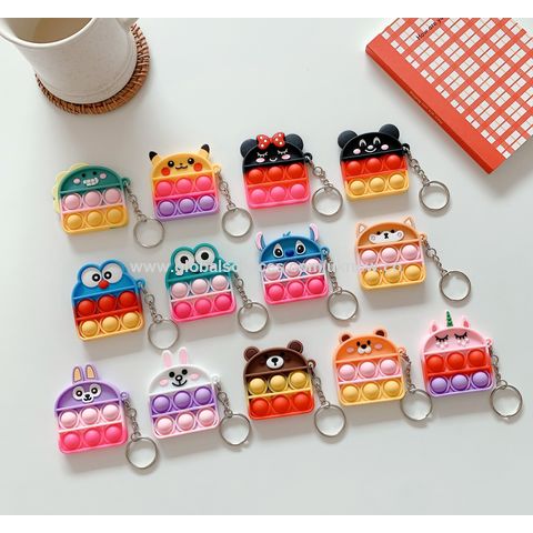 Pendentif Musical à Bulles Nouveau Pionnier de la Dératisation Porte-clés de Dessin Animé de Décompression