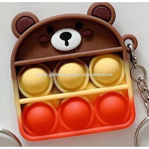 Pendentif Musical à Bulles Nouveau Pionnier de la Dératisation Porte-clés de Dessin Animé de Décompression